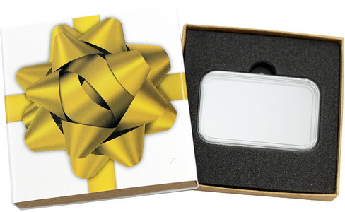 SilverTowne Natural Kraft Paper Gift Box with Gold Bow Box Sleeve